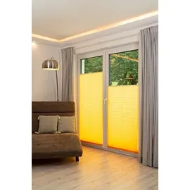 K-HOME Klemmfix-Plissee 25 x 130 cm Gelb