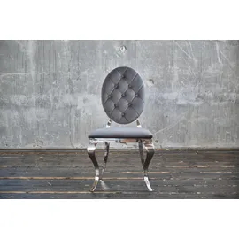 KAWOLA Esszimmerstuhl LINDA Barock Velvet grau