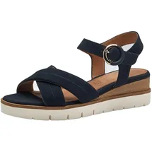 TAMARIS Damen Plateau Sandalen Leder Sommer; NAVY/blau; 37 EU
