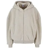 URBAN CLASSICS Oversized Sherpa Reißverschlusspullover Wet Sand S