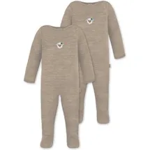 normani Outdoor Sports 2er Pack Baby Merino Strampler „Levin" in Beige | Gr.: 74