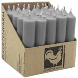 Kerzenfarm Hahn Stabkerzen 100 x 22 mm 25 St. grau
