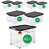 Novatool Novaliv Aufbewahrungsbox 1x80 L + 2x 15L + 4x 5L 7-tlg. anthrazit