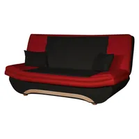 Fun Möbel Klick-klack-Sofa Schlafsofa GIANA in Kunstleder Schwarz-Rot -