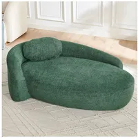 HAUSS SPOLE Schlafsofa mit Kissen,Loungesofa Relaxsofa aus Teddy mit abgerundeten Ecken,Grün, Teddystoff-Sofa, Relaxsofa mit hochelastischem Schaumstoff, Chaiselongue-Loungessel mit angemessener Stützkraft grün