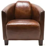 Kare-Design Cocktailsessel, Braun, Leder, Echtleder, Rindleder, Vintage, 70x72x83 cm, Wohnzimmer, Sessel, Polstersessel