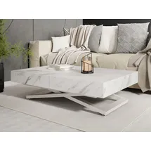 WFL GROUP Cavetta Weiß Marmor 120-200 x 80 x 27-76 cm