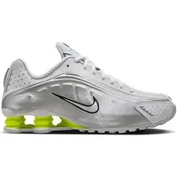 NIKE Damen Sneaker SHOX R4, Größe 38EU in Silber WHITE-METALLIC SILVER-Yellow (194)