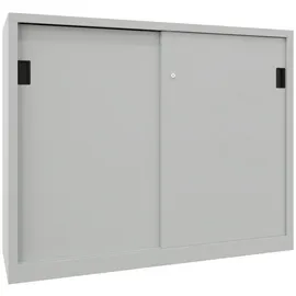 Pavoy Schiebetürenschrank Stahl 1200x1500x600 mm Silber 4 Böden verzinkt