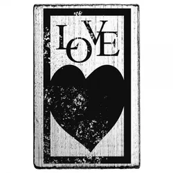 SALE - Vintage Stempel "Love" - Herzen/Rahmen