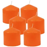 HS Candle Stumpenkerzen Ø8cm 6er Pack Orange Mandarin