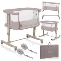 lionelo Aurora Beistellbett, 3in1 Beige