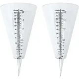 Pair Regenmesser, Regenmesser Für Den Außenbereich, 2 Transparente Kegel-regenmesser Mit Doppelter Skala Zur Niederschlagsmessung In Gärten, Im Freien Und Auf Balkonen