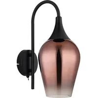 GLOBO Wandleuchte Glas kupfer Wohnzimmerleuchte Wand Retro Wandlampe schwarz