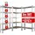 EasyMaxx Eckregal Stahl 180x90x40 cm silber/grau