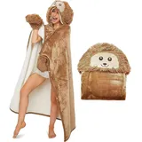 WJMSDK Pudel Decke mit Ärmeln - Pudel Geschenk für Frauen, Sherpa Fleece Kuscheldecke mit ärmeln, Tragbare Decke zum Anziehen als Weihnachten Geburtstagsgeschenk für Frauen Damen