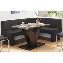 Home Affaire Eckbank HOME AFFAIRE "Nils", schwarz (schwarz (arizona 4420)), B:202cm H:89cm T:152cm, Holzwerkstoff, Massivholz, Polyester, Sitzbänke, Eckbank, Sitz und Rücken gepolstert, verschiedene Qualitäten