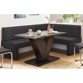 Home Affaire Eckbank HOME AFFAIRE "Nils", schwarz (schwarz (arizona 4420)), B:202cm H:89cm T:152cm, Holzwerkstoff, Massivholz, Polyester, Sitzbänke, Eckbank, Sitz und Rücken gepolstert, verschiedene Qualitäten