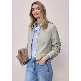 STREET ONE Jacke mit Fischgrätmuster und Zipper smoke beige 40 - 40%