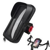 Fahrrad Handyhalterung Tasche Wasserdicht mit Regenhaube, 360° Drehbarem Motorrad Handyhalterung, Fahrrad Lenkertasche Handytasche Lenker Fahrradtasche MTB Rennrad Ebike HandyHalter