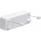 Ausziehbare Wäscheleine Aus Abs + Wäschetrockner Aus Aluminium Mit Doppelt Verstellbarem Edelstahlseil, Robustes Design Im Hotelstil, Wandmontage, 4,2 M, Weiß