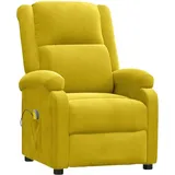 vidaXL Massagesessel Gelb Samt 93 x 98 x 93 cm Gelb mit verstellbarer Rückenlehne und Massagefunktion