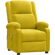 vidaXL Massagesessel Gelb Samt 93 x 98 x 93 cm Gelb mit verstellbarer Rückenlehne und Massagefunktion