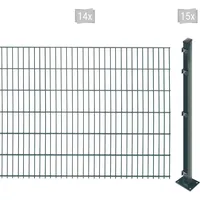 Arvotec Doppelstabmattenzaun EASY 123 zum Aufschrauben, (Set, 29-St), Zaunhöhe 123 cm, Zaunlänge 2 - 60 m grau 28 m x 123 cm