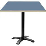 Tisch 70 x 70 cm – Modell Bazila mit blauen Holzkanten - Blau