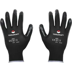 Polyester-Schutzhandschuhe mit Nitril-Beschichtung schwarz, Größe 10