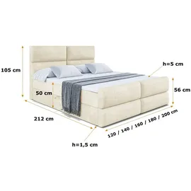 altdecor BOXI3-Z 180 x 200 cm H3 Beige