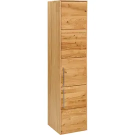 BASIC by Balculina Hängeschrank BASIC BY BALCULINA "Yukon, Badezimmerschrank BxTxH 35x150x35", eiche, asteiche, B:35cm H:150cm T:35cm, Holz teilmassiv, Massivholz, Schränke, Hängeschrank, Breite 35 cm, Softlclose, Metallgriffe