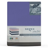 Setex Feinbiber Spannbettlaken 160 x 200 cm«, großes Spannbetttuch, 100% Baumwolle, Bettlaken in Very Peri (Lila)