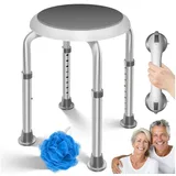 Kesser Duschhocker höhenverstellbar grau/weiß 136 kg belastbar