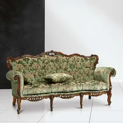 Barockstil Wohnzimmer Sofa in Grün und Braun Blumen Motiv
