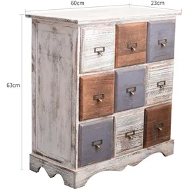 Mobili Rebecca Rebecca 63 x 60 x 23 cm Weiß / Braun / Grau / Mehrfarbig