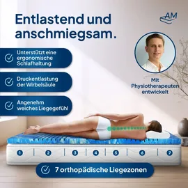 AM Qualitätsmatratzen 7-Zonen Deluxe Gelschaum-Topper 200 x 220 cm