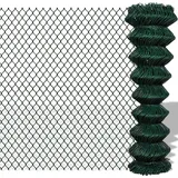 vidaXL Maschendrahtzaun Stahl 1,5 x 15 m Grün