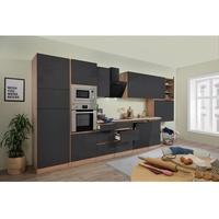 Respekta Premium Küchenzeile Küchenblock grifflos 445 cm Grau