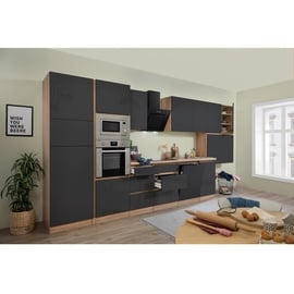Respekta Premium Küchenzeile Küchenblock grifflos 445 cm Grau