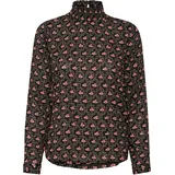 Kaffe Langarmbluse KAamber Schwarz/Rosa 38