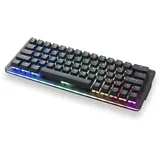 Mountain Gaming Tastatur Mechanische “Everest 60” - US ANSI - RGB Gaming Keyboard - Mechanische Gaming Tastatur mit Hot-Swap-fähige mechanische Switches, PBT Keycaps, UVM