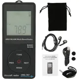 Mini-air-band-radio Mit Eingebauter 400-mah-lithiumbatterie, Fm-am-air-radio Mit Kopfhörer, Orangefarbenes Lcd-display Mit Hintergrundbeleuchtung, Unterstützt Automatische Speicherung Und Suche