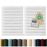 Blumtal Premium Frottier Gästehandtücher Set 24 teilig 100% Baumwolle - Oeko-TEX zertifiziertes Gästehandtuch 24x (30x30 cm) - Ultra saugstarkes Gästetücher Set waschbar °60 - Handtücher Weiß