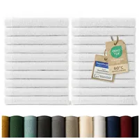 Blumtal Premium Frottier Gästehandtücher Set 24 teilig 100% Baumwolle - Oeko-TEX zertifiziertes Gästehandtuch 24x (30x30 cm) - Ultra saugstarkes Gästetücher Set waschbar °60 - Handtücher Weiß