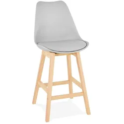 Tresenstuhl Polypropylene | 102 cm Gesamthöhe | Komfortabel Eichenholzgestell Modern | Grau | Hochstuhl | Kadima Design