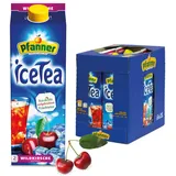 Pfanner Eistee Wildkirsche im Vorratspack – Direkt aufgebrühter Früchtetee mit Kirschsaft verfeinert (6 x 2 l)