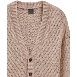 Bugatti Cardigan mit V-Ausschnitt & Flechtoptik Beige XL