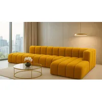 kaiser möbel Ecksofa mit Hocker GRAND L, stoff Salvador, Gelb, Rechts - Gelb