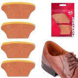 SULPO Fersenkissen - Schuheinlagen aus Echt-Leder - Fersenschutz/Fersenpolster gegen Blasen - Für Männer Schuhe (4 Paare, Cognac)